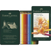Estuche de Metal con 12 Lápices de color Polychromos Faber-Castell