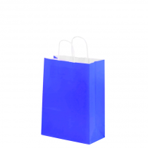 Bolsa de Papel Chica Azul con Asa x12
