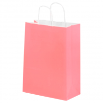 Bolsa de Papel Grande Rosa con Asa x12