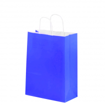 Bolsa de Papel Mediana Azul con Asa x12