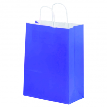 Bolsa de Papel Grande Azul con Asa x12