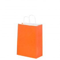 Bolsa de Papel Chica Naranja con Asa x12