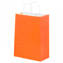 Bolsa de Papel Grande Naranja con Asa x12
