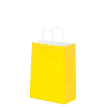 Bolsa de Papel Chica Amarilla con Asa x12