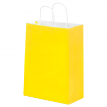 Bolsa de Papel Grande Amarilla con Asa x12
