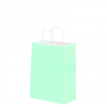 Bolsa de Papel Chica Verde Pastel con Asa x12