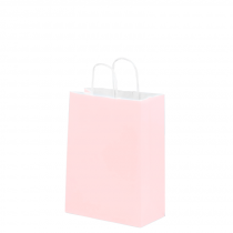 Bolsa de Papel Chica Rosa Pastel con Asa x12