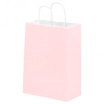 Bolsa de Papel Grande Rosa Pastel con Asa x12