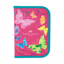 Cartuchera Completa Mariposas Rosa 18 piezas Faber-Castell