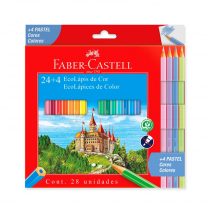 Lapices de Colores Largos x24 + 4 Pastel Faber-Castell